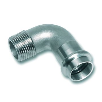 Pressfitting V-Kontur Übergangswinkel 90° I/AG