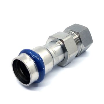 Pressfitting V-Kontur Durchgangsverschraubung IG 
