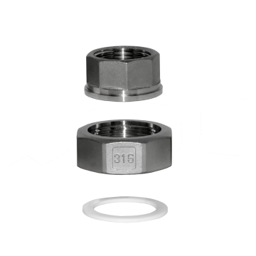Pumpenverschraubung Set mit PTFE Dichtung IG/IG 